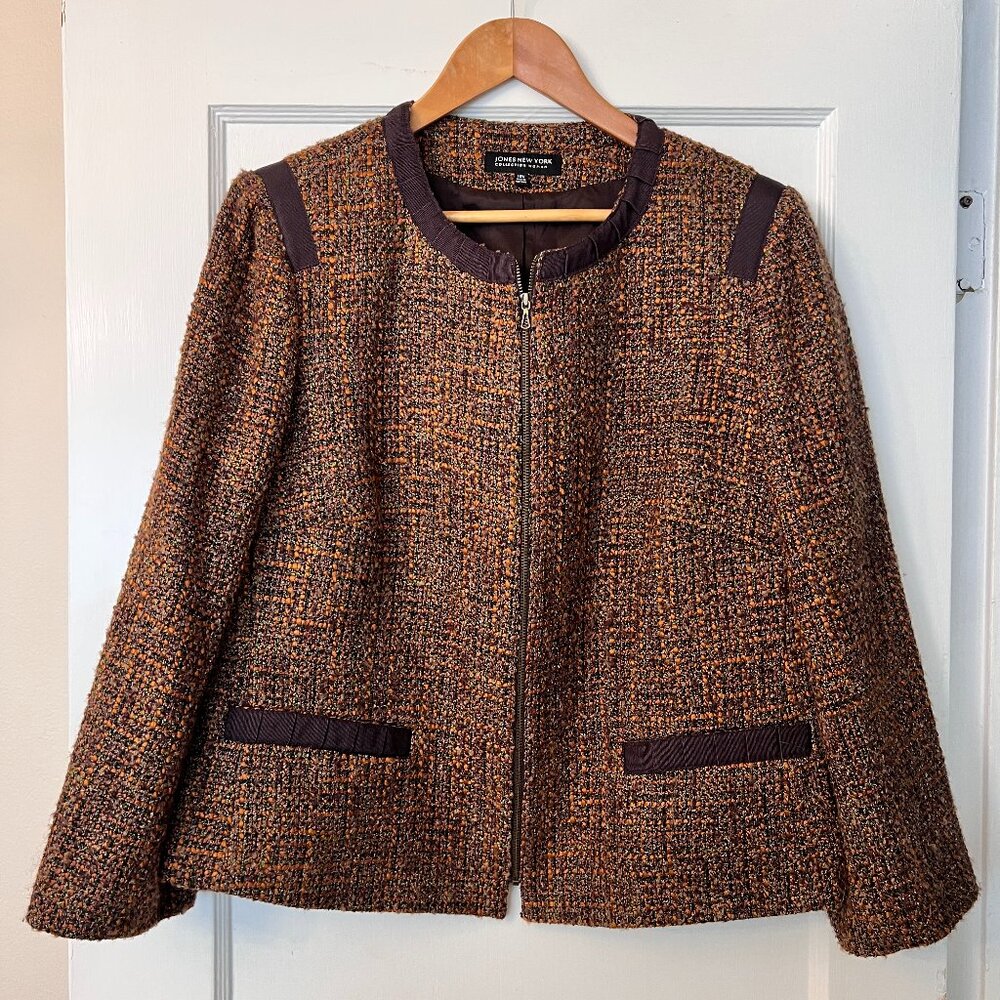 Vintage Jones New York Woman Collection Tweed Blazer • Size 16W